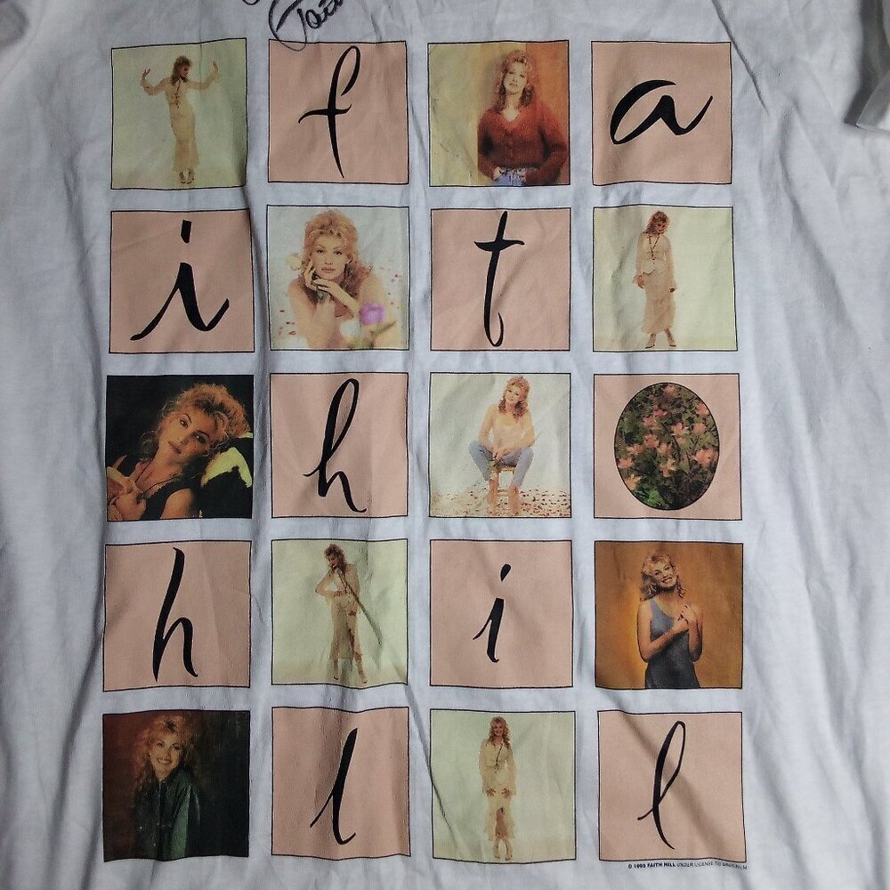 Deadstock Vintage Faith Hill It Matters To Me Tour T-Shirt Autograph